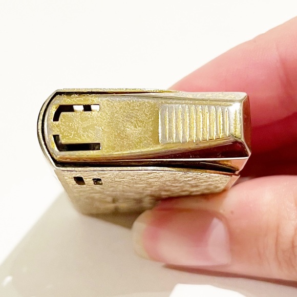 Vintage Flame Crest Electric Light Gold Tone Metal Star Blue Velvet Case Box - Picture 6 of 10